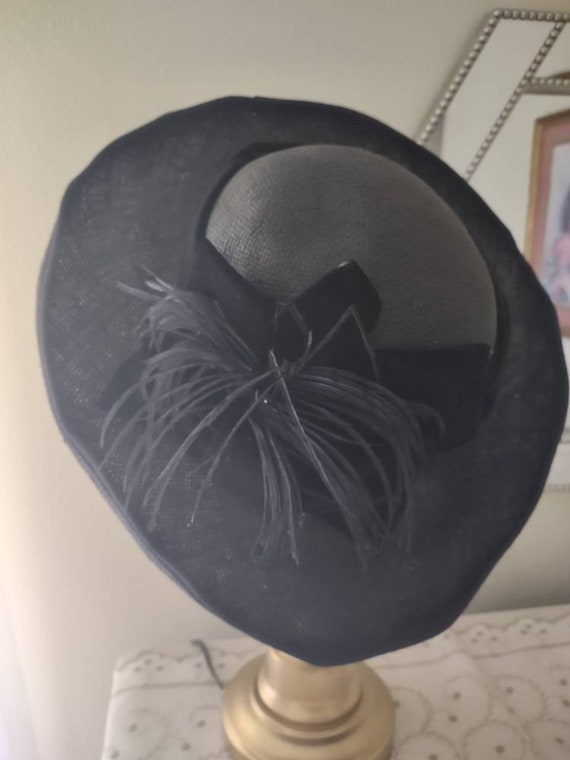 Ladies Mid Century Straw Hat by Michael Howard wit