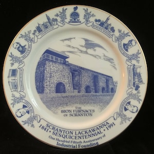 10&quot; Collectable Plate The Iron Furnaces of Scranton 150th Anniversary 1991 Collectible