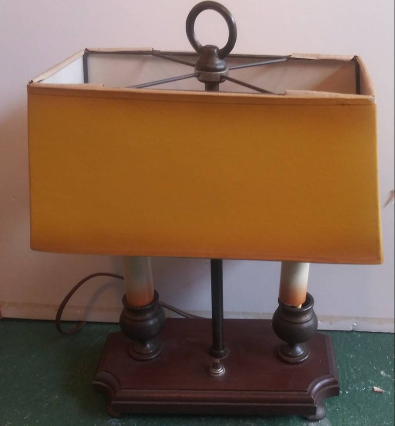 Small Vintage Desk Lamp With Double Lights Etsy