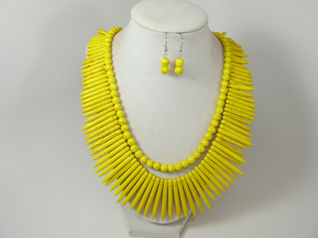 Parure Bijoux Marge Simpson - Collier Perles Rouges + Boucles D'oreilles, Réglable, Ton Or