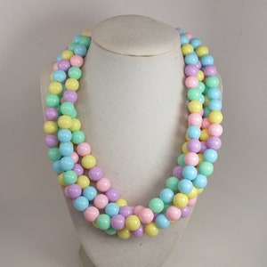 Pink, mint, yellow, turquoise necklace, Confetti  Necklace, Chunky Colorful Jewelry, rainbow multicolor statement necklace,