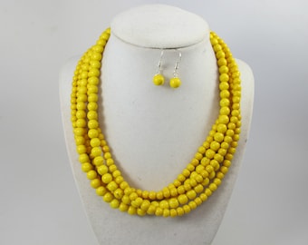 Yellow Turquoise Necklace | Etsy