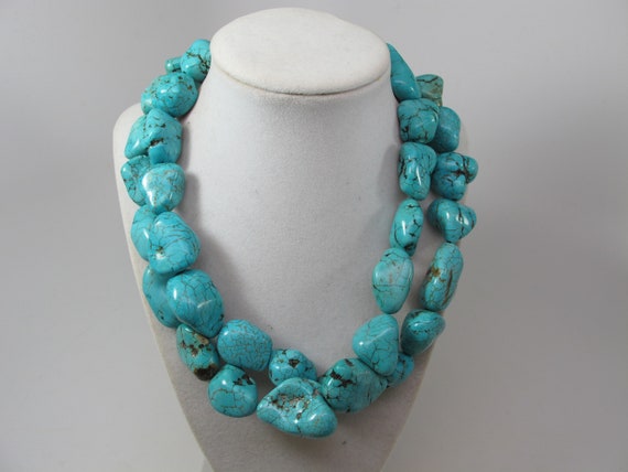 180813-09 Large Turquoise Necklace Mary and Everett Teller - High Grade  Kingman Turquoise