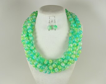 Collier De Perles Vert Fluo Partypro – 45 Cm – Accessoire Déguisement Disco Adulte
