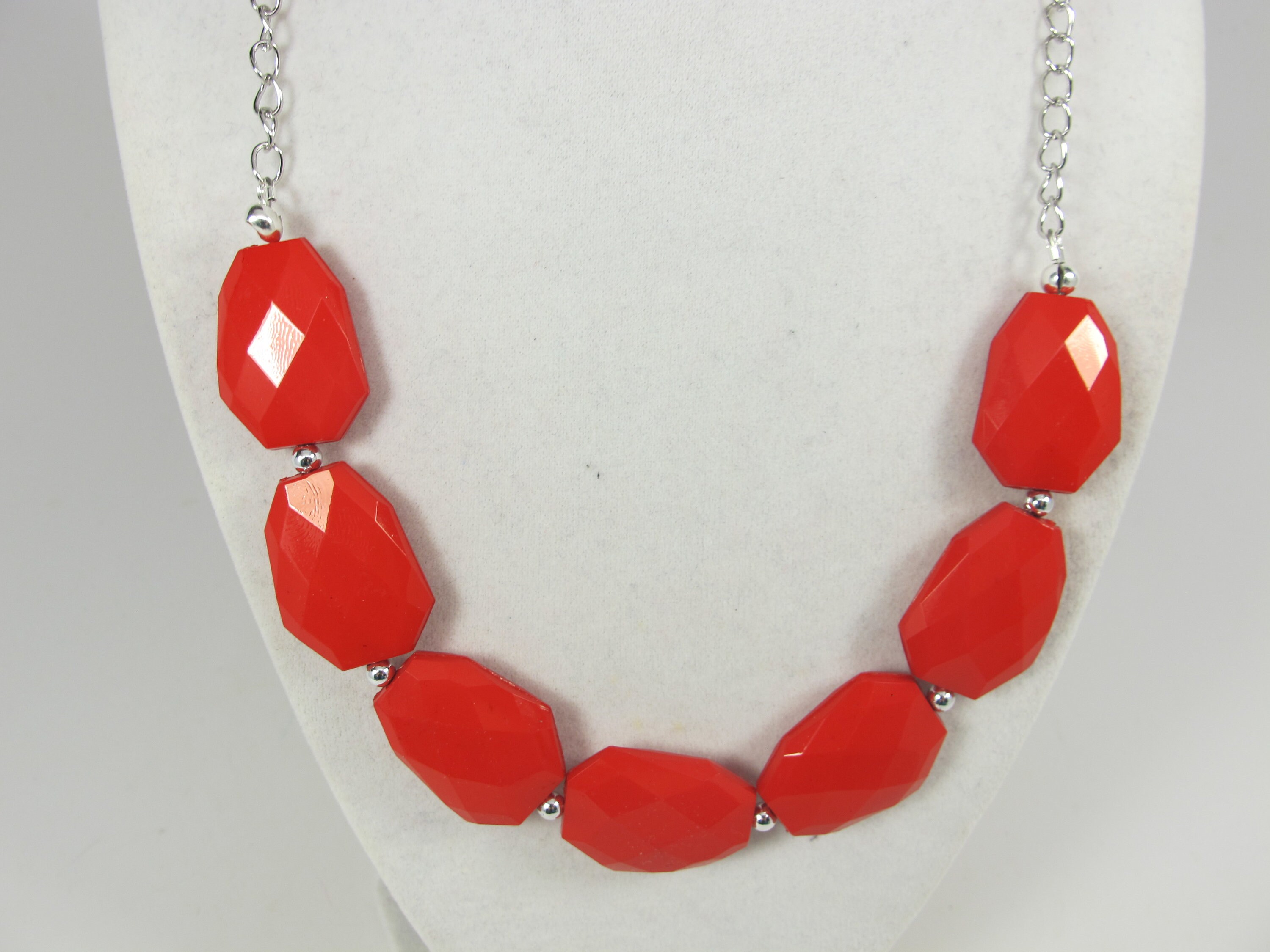 Red statement hotsell necklace