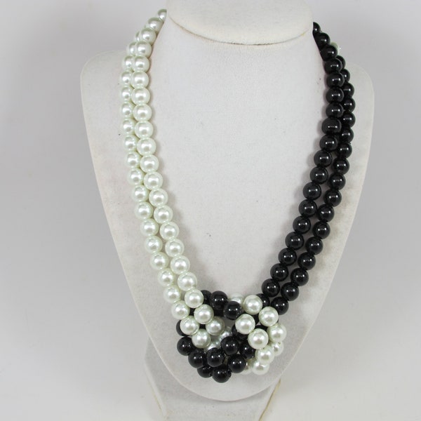 Black and White Pearl Necklace Statement Necklace - White Pearl Necklace – Black Pearl Necklace - Bridal Pearls Bridesmaid Gift