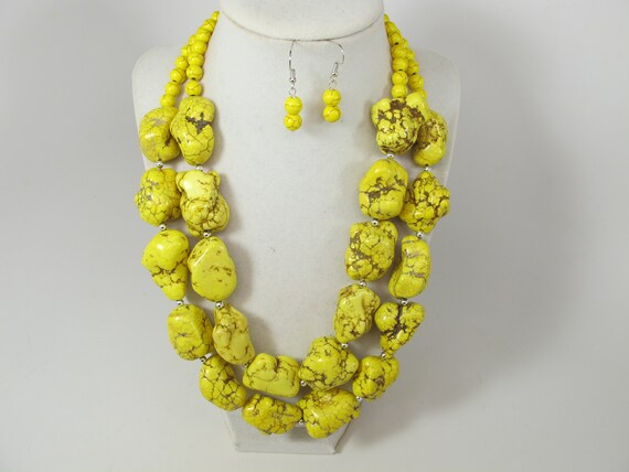 Yellow turquoise necklace deals
