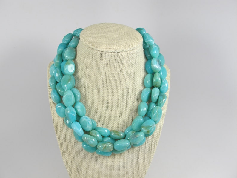beaded necklace turquoise statement jewelry Chunky turquoise statement necklace,multi strand statement turquoise necklace