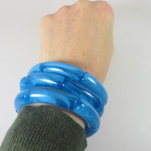 Chunky sky blue stretch bracelet, blue bracelet, stretch blue bracelet, beaded bracelet, modern blue bracelet