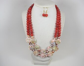 Chunky Red Czech Glass Bead Stone Chip Necklace Magnetic Fashion Jewelry New #ID-48 Chunky Red Czech Glass Bead Stone Chip Necklace Magnetic Fashion Jewelry New #ID-48