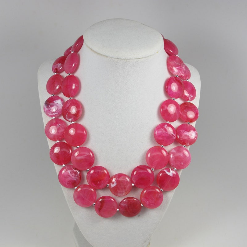 Emma Beaded Necklace-Fuchsia