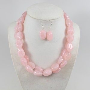 Chunky pink necklace, multi strand statement pink necklace, beaded necklace, pink beads, statement jewelry, pink beaded jewelry