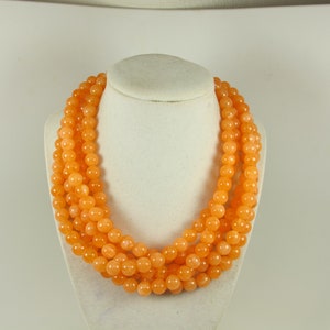 Chunky orange necklace, multi strand statement orange necklace, beaded orange necklace, multi strand orange necklace bracelet, orange