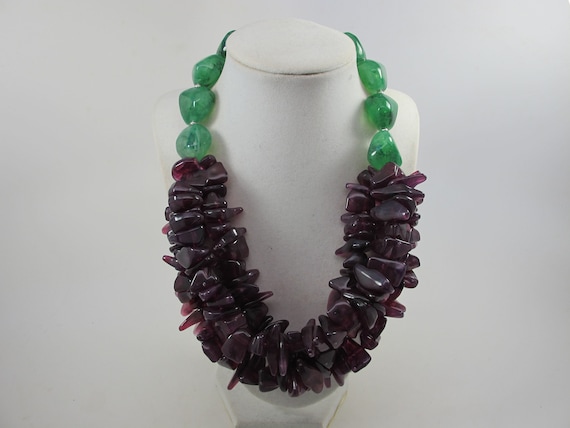 Green and purple necklace sale
