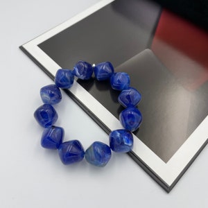 Stretch navy blue beaded bracelet, chunky navy blue bracelets, statement blue bracelet, beaded bracelet, Our Top Selling Bracelet for Summer