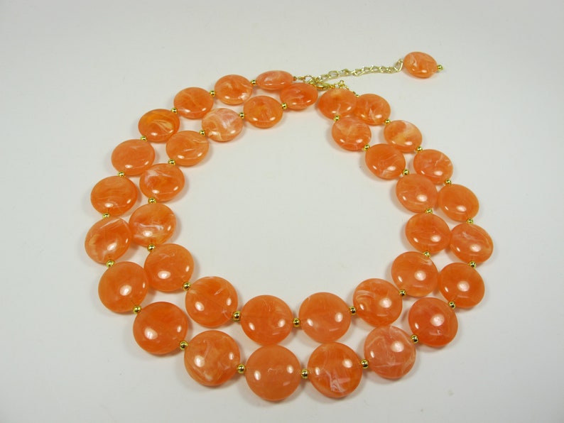 statement orange necklace,handmade beaded coral red orange statement jewelry,best seller Chunky orange necklace