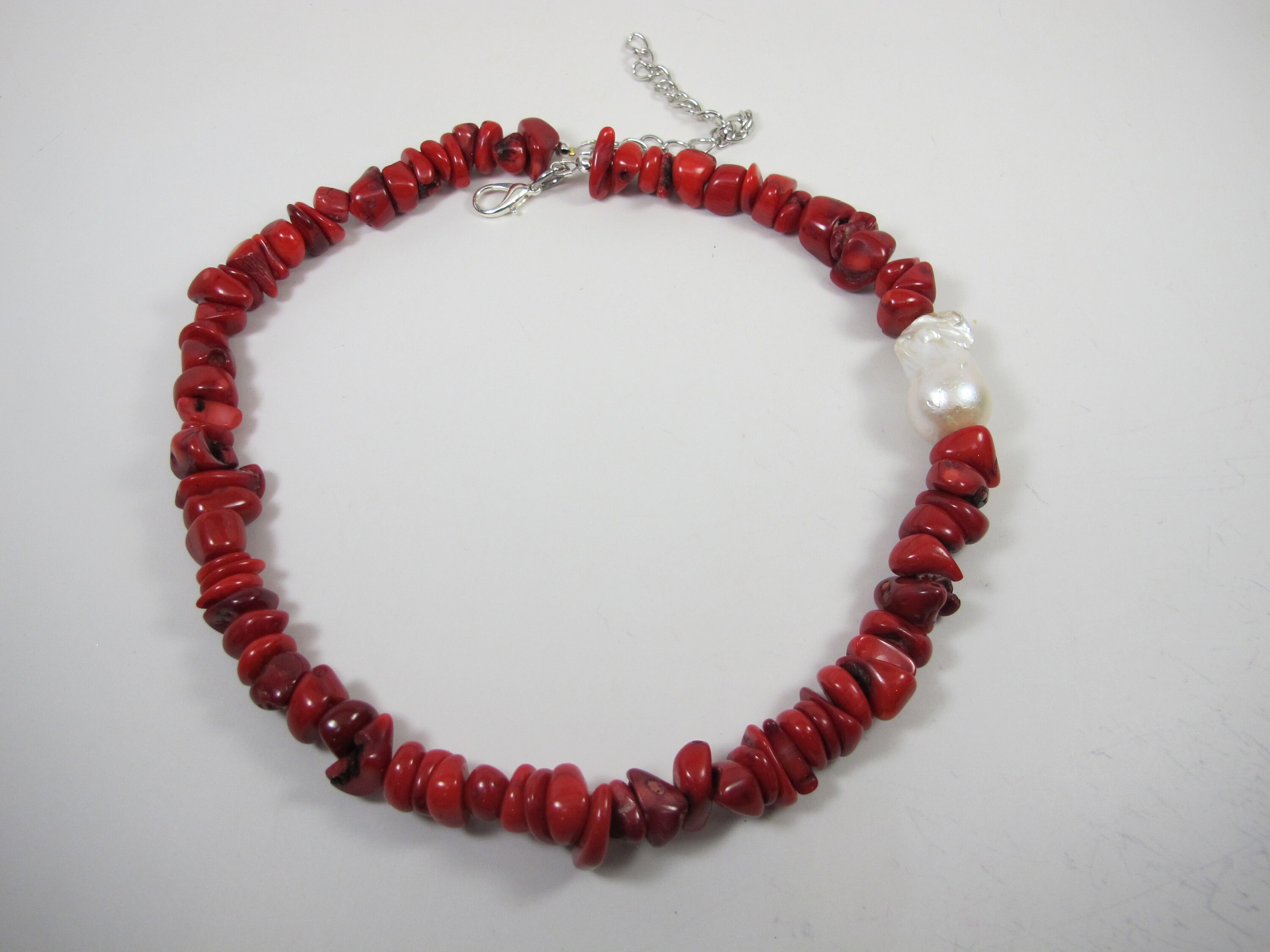 Vintage Silver TONE Coral Pearl Necklace | eBay