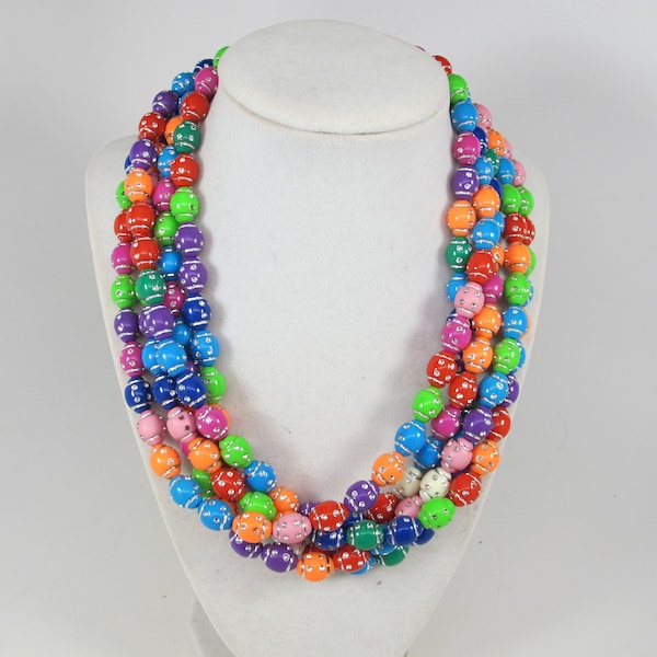 Rainbow Beaded Necklace, Chunky Colorful Jewelry, Chunky multicolor statement necklace,  rainbow jewelry, rainbow fall confetti