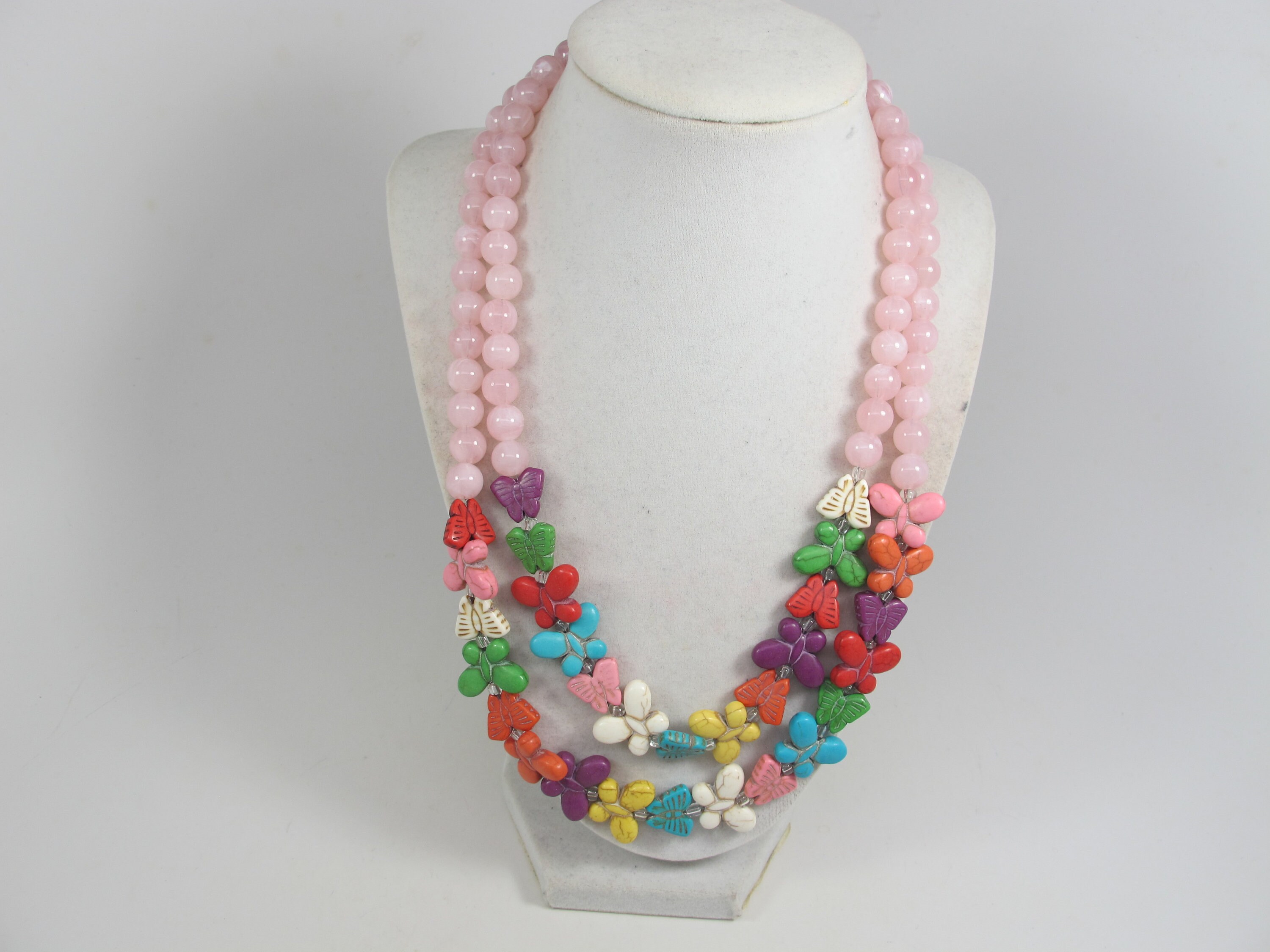 Super Chunky Pink Necklace, Multi Colored Necklace Pink