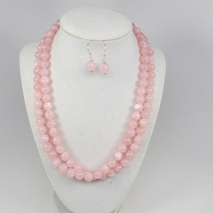 Chunky rosa Halskette, Multi Strang Anweisung rosa Halskette rosa Perlen Anweisung Schmuck, Verkaufsschlager, rosa doppelsträngige Halskette