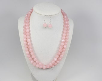 Chunky pink halskette, mehrstrang halskette pink halskette pink perlen schmuck, bestseller, pink doppelstrang halskette