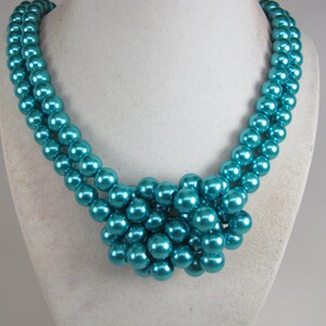 Chunky turquoise necklace, double strand statement turquoise necklace, sky blue necklace, big turquoise beads, turquoise statement jewel