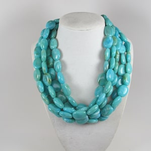 Chunky turquoise statement necklace, multi strand statement acrylic turquoise necklace, beaded necklace, turquoise statement jewelry