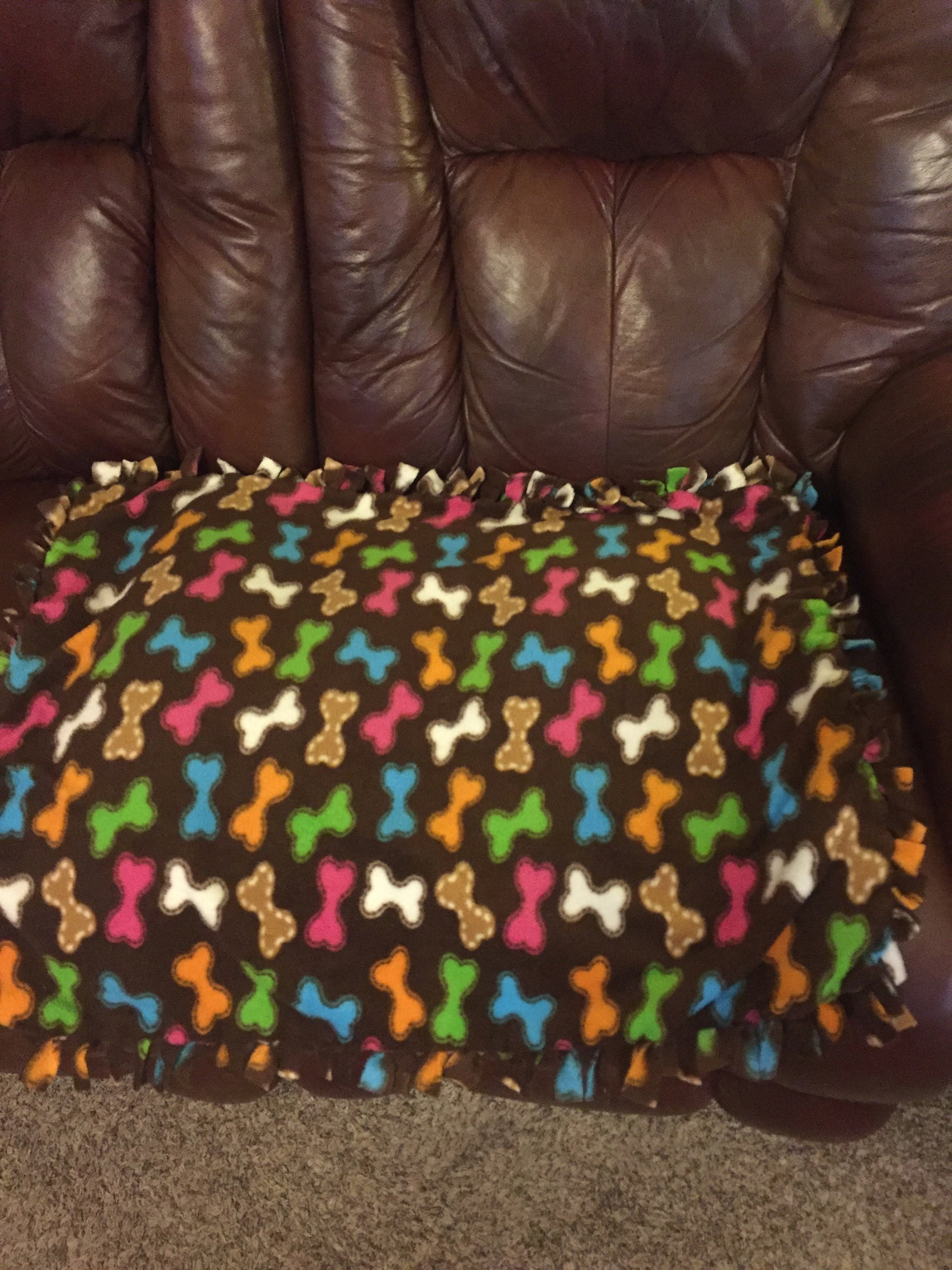 Fleece dog blanketBrown blanketDog bones multi colors Etsy