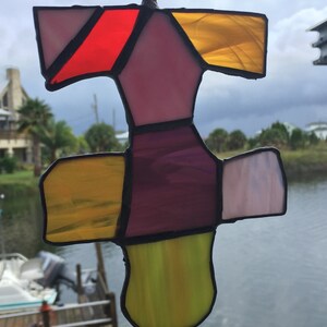 Autism Awareness Stained Glass Puzzle Piece sun catcher