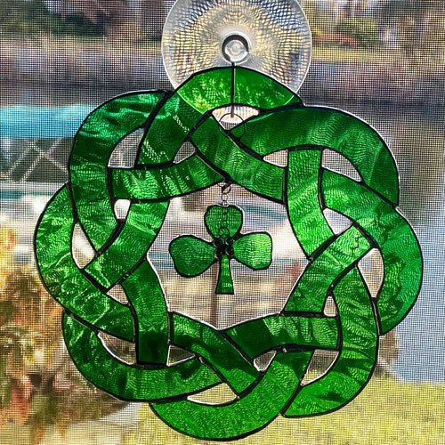 Irish Celtic Stained Glass Piece Etsy
