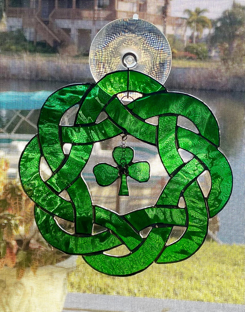 Irish Celtic Stained Glass Piece Etsy