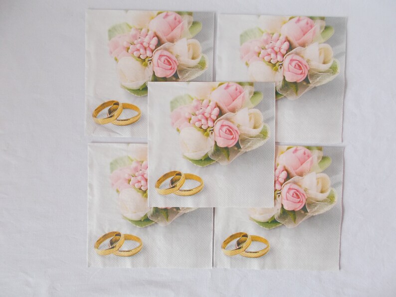 Decoupage Napkins Wedding Bride Groom Flower Paper Napkins for Etsy