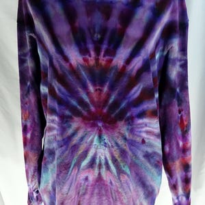 Ice Tie Dye Unisex Long Sleeve T-shirt Purple Unique (Custom Order)