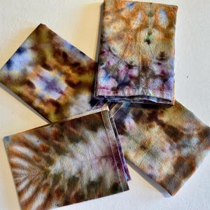 Ice Tie Dye Dinner Napkins, Set of 4, Unique, One of a Kind
