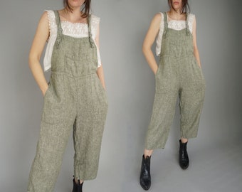 linen pinafore jumpsuit