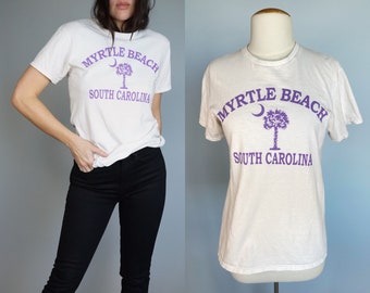 MYRTLE BEACH SOUTH CAROLINA FLIP FLOP SEASHELL SHINY SATIN FOIL FABRIC T-Shirt