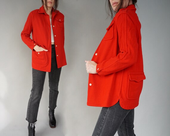 1940s White Stag Red Wool Jacket | small