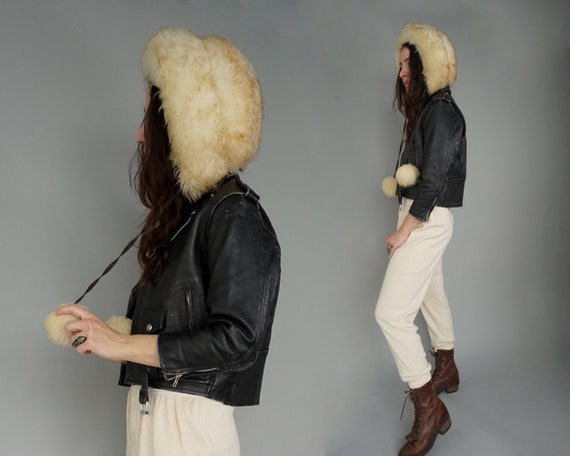 1960s Lamb Fur Sheepskin Hat Cap - Made in Italy |