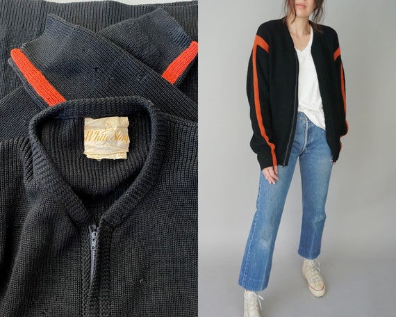 1950s White Stag Cardigan Sweater | M