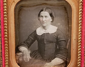 アンティーク ダゲレオタイプ、1800 年代中期、アンブロタイプ、ティン