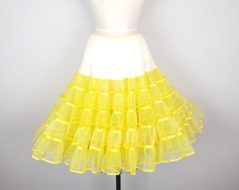 Vintage 1950's Ruffled Yellow Petticoat Crinoline by Malco Modes