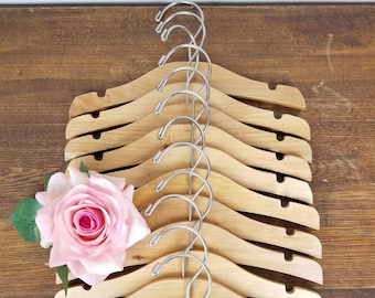 Solid Wood & Chrome Baby Infant Toddler Hangers * Set of 12