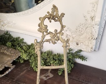 12 inch Cast Brass Display//Picture Easel Baroque Italian style