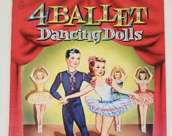 Vintage 4 Ballet Dancing Dolls * Paper Doll Set * 1955 * Whitman Publishing