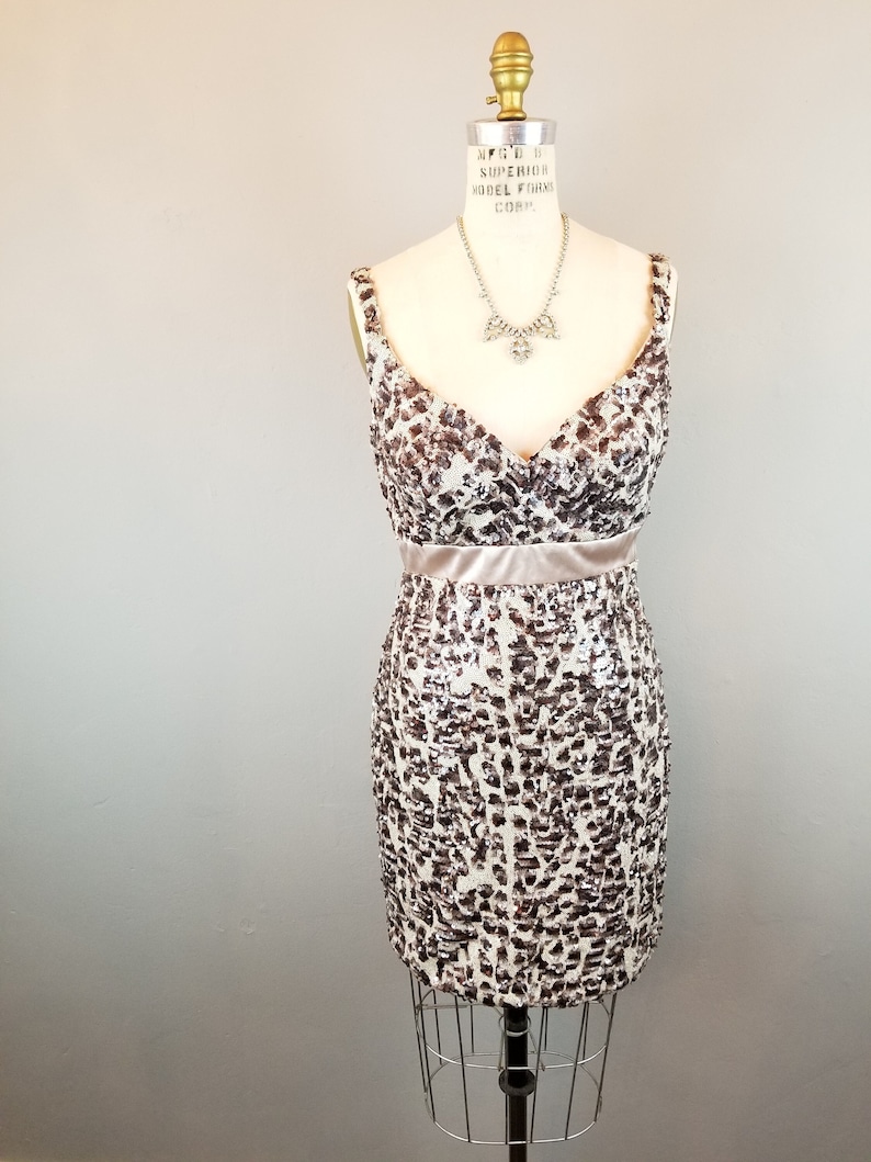 bodycon mini dress sequin Sparkly One Shoulder Club printed floral dress Collar Dress - Etsy SIZE:US 8