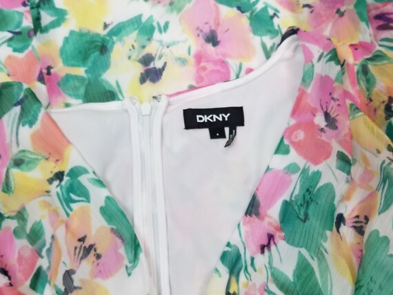 dkny green floral dress Dkny Women's Floral Elbow-Length Sleeve Cotton Shirtdress - Green
