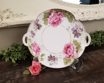Antique Rosenthal Chrysanthème Hand Painted German Porcelain Large Cabinet Plate