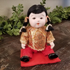 Vintage 1930&#39;s Composition Japanese Asian Doll w/Sleep Eyes 7&quot;