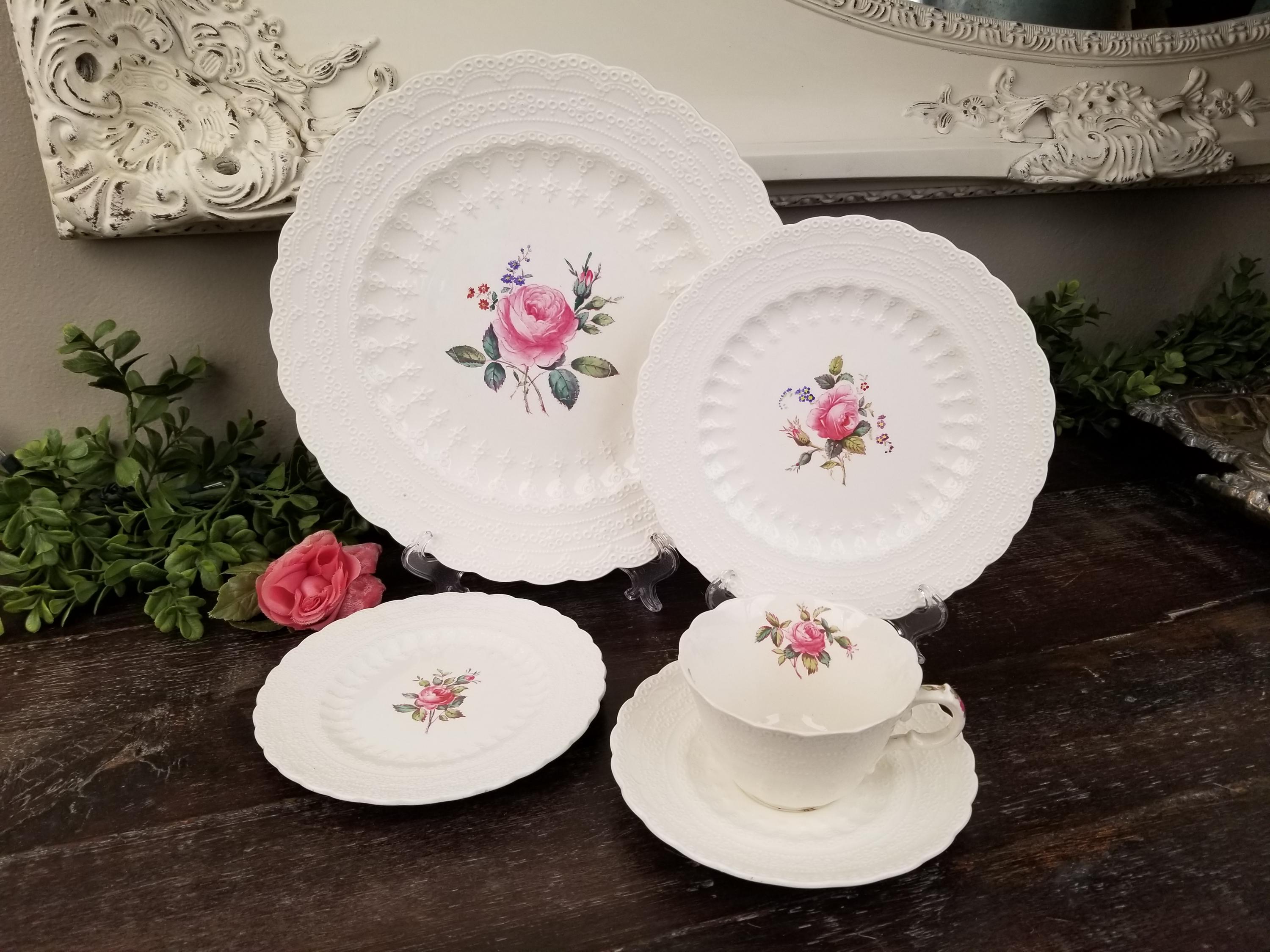 Antique Spode Copeland Jewel Billingsley Rose English Pink Rose 73