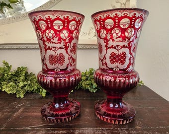 フェントン　アンティーク　ガラス　小物置き　レッド ヴィンテージ、フェントン ハンドメイド レッド「ルビーベルのラブ